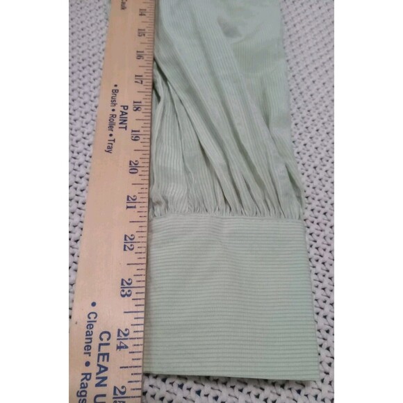 By The River Muted Mint Green Silver Accent LongSleeve Midi Dress Peasant Boho M - Picture 10 of 16